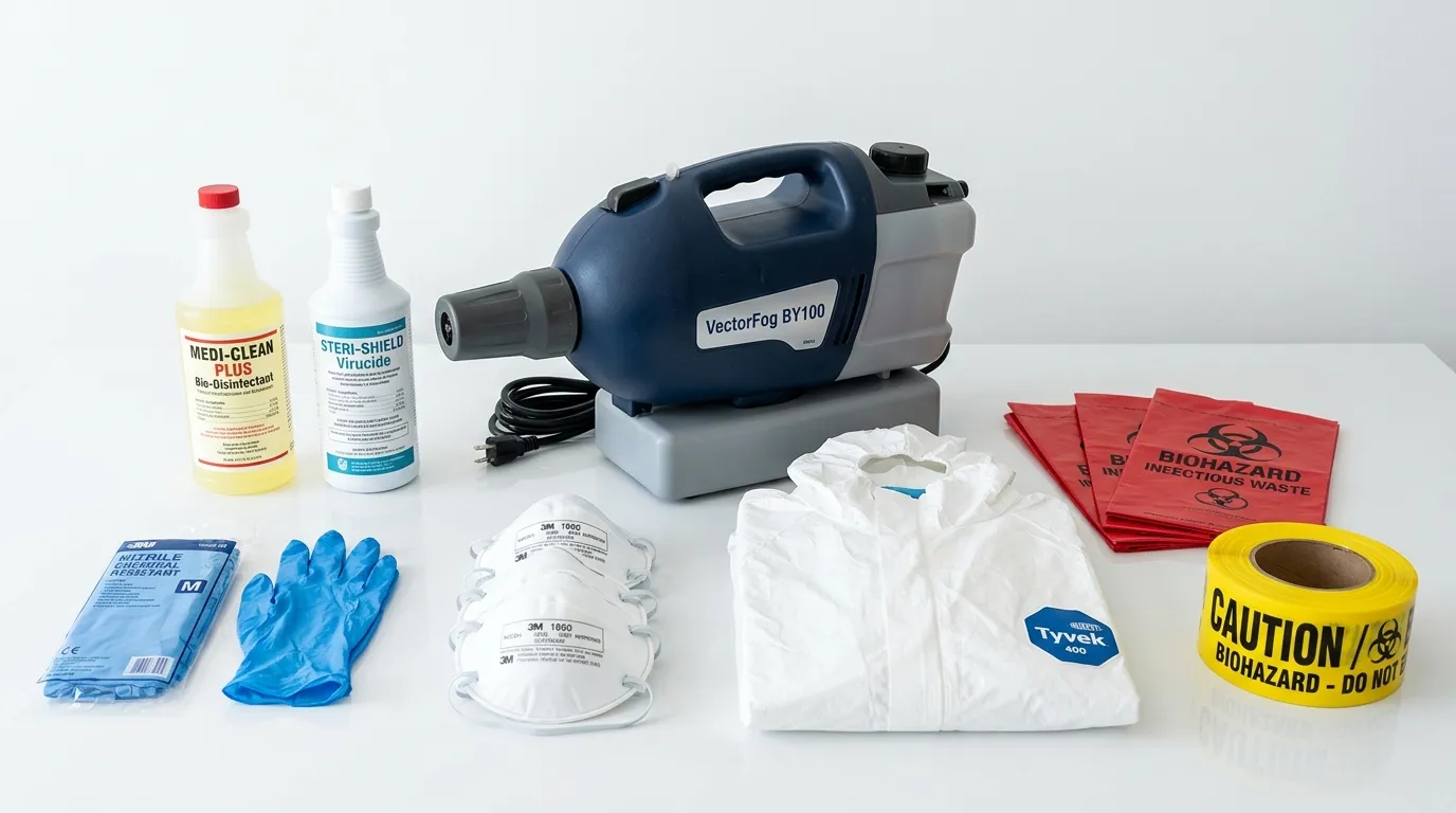 Professional biohazard remediation crew working in Great Neck