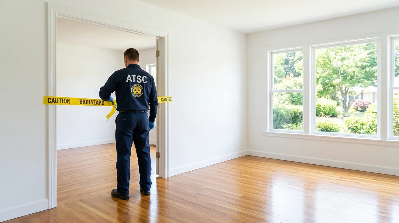 Certified biohazard cleanup crew performing Decomposition Cleanup in Great Neck